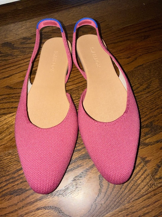 Rothy's Shoes - NWOT Rothy's Pink Pointed Slingback Flats with Blue Trim